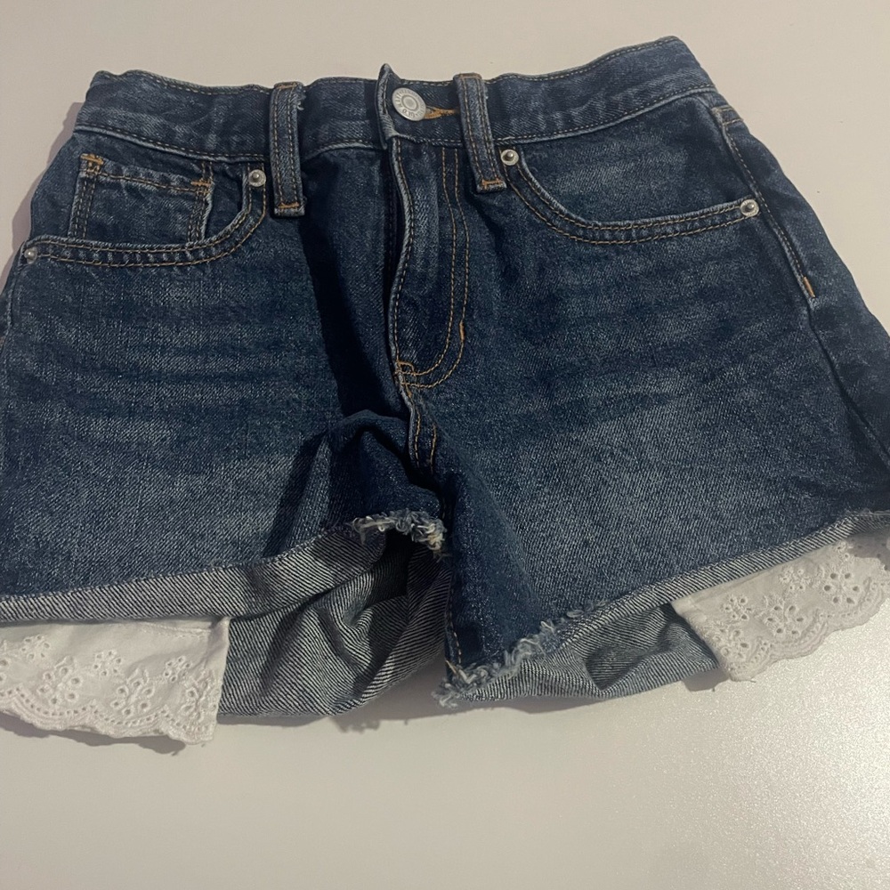 Old Navy Blue Jean Shorts With Lacing On Pockets High-Waisted